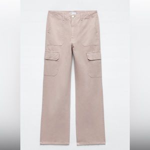 ZARA HIGH RISE TRF STRAIGHT LEG CARGO PANTS

CHALK PINK